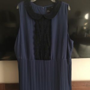 Cute blue and black pleated dress